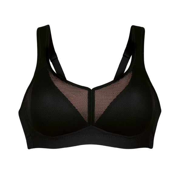 Air Control Post Mastectomy Bra with Padded Cups - Black