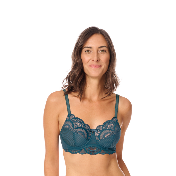 Karolina Underwired Bra - dark teal/sand