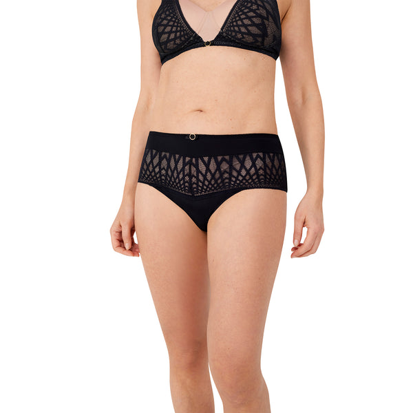Pia High-Waist Brief - black/sand