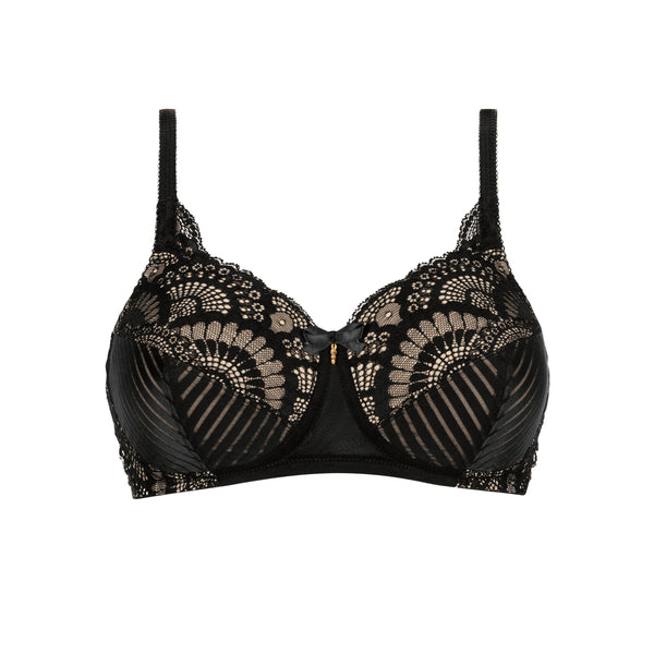 Karolina Padded Non-Wired Bra - Black/Nude