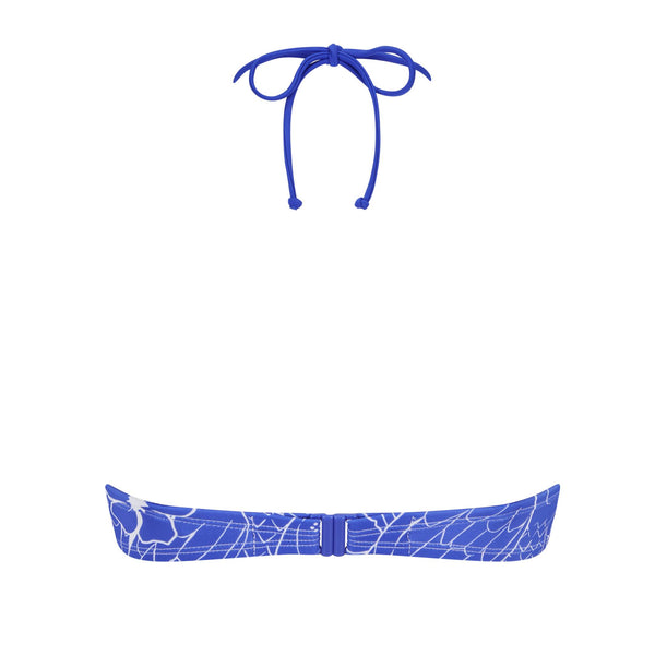 Azores Non-Wired Bandeau Bikini Top - royal blue / white