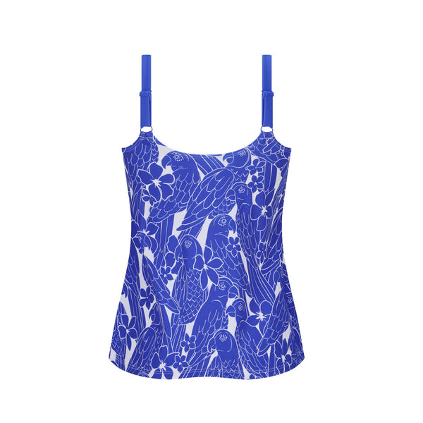 Azores Tankini Top - royal blue / white