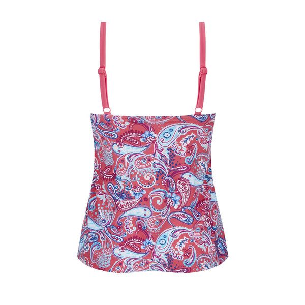 Barbados Tankini Top - hot pink / multi