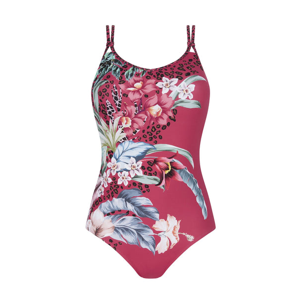 Cozumel One-Piece Swimsuit - deep pink / multi