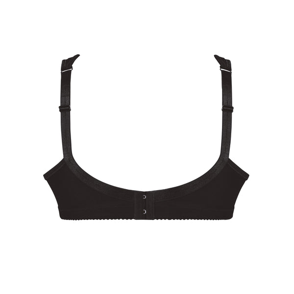 Safina Embroidered Wire-free Mastectomy Bra - Black