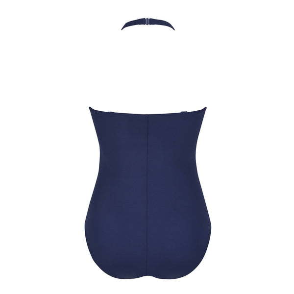 Thassos One-Piece High-Neckline Swimsuit - navy